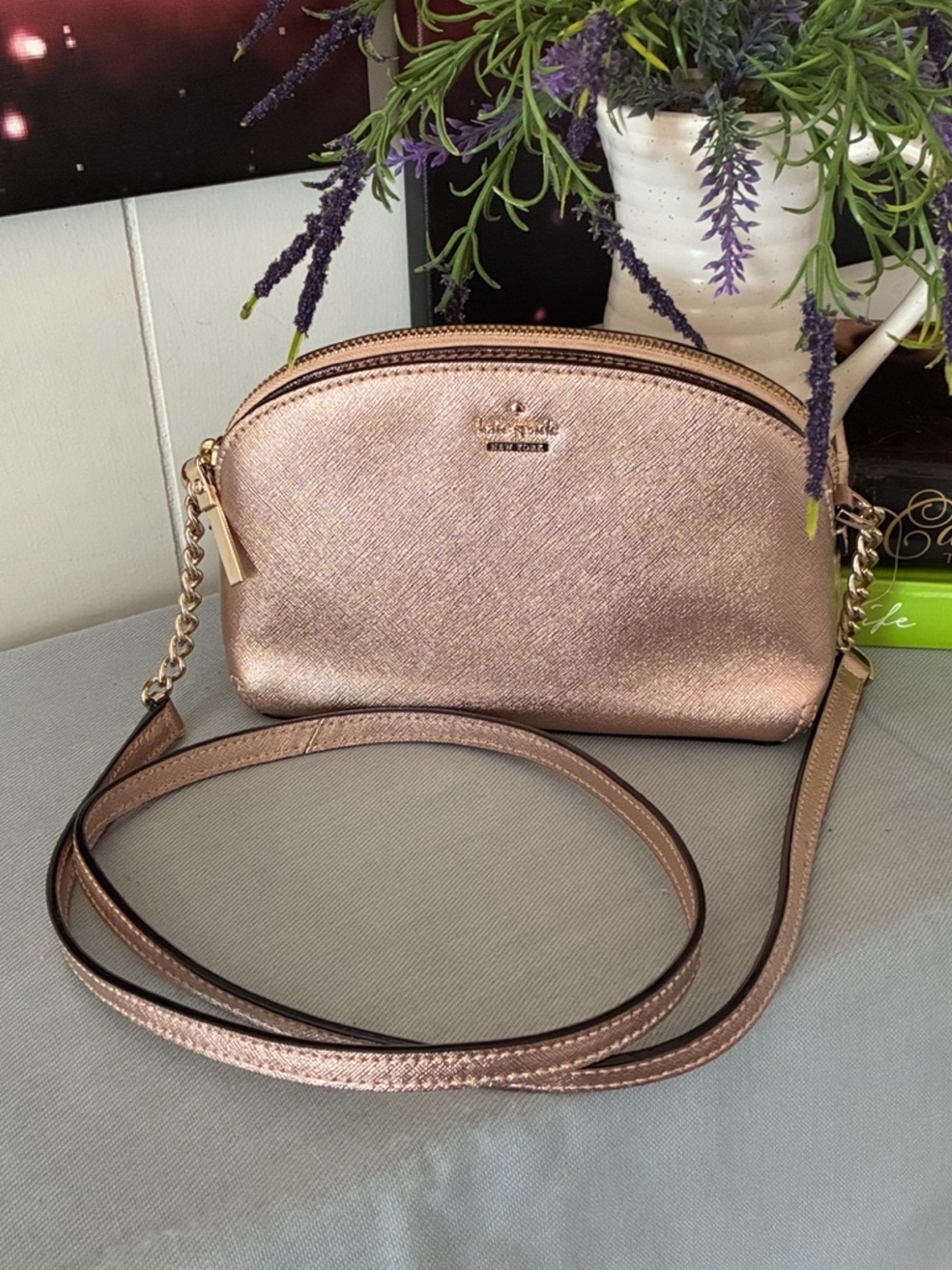 Kate Spade Rose-Gold Dome Crossbody